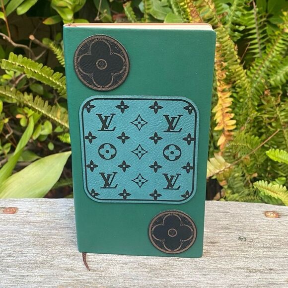 New Handmade Laser Engraved Teal Blue/Green Notebook/Daily Planner - Picture 1 of 8